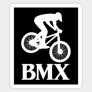 BMX Rider – White Silhouette Magnet